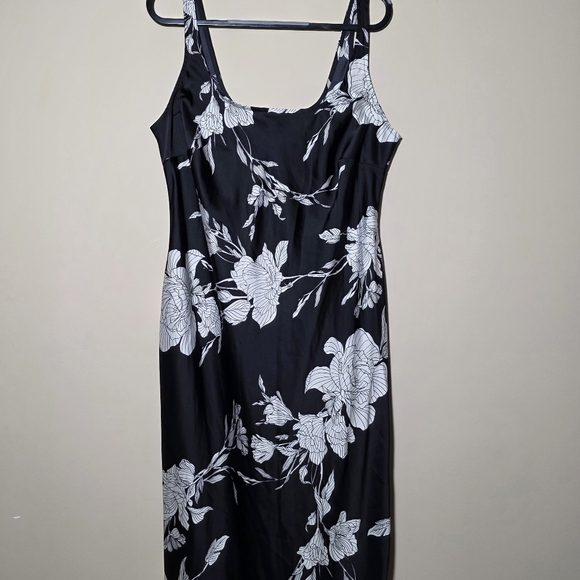 a new day Dresses & Skirts - A New Day Black Dress with White Floral Design